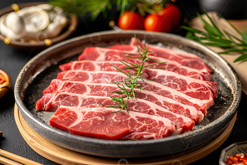 高清大图下载【趣麦麦图】一盘雪花牛肉