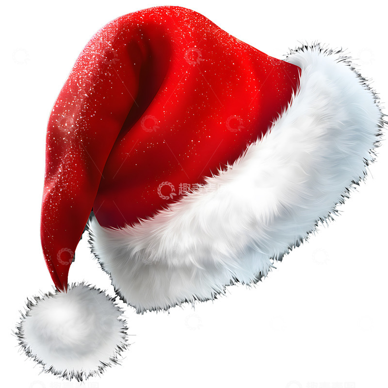 经典圣诞老人帽红色毛绒节日装饰