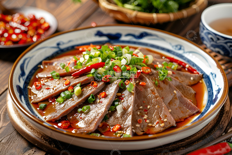 高清大图下载【趣麦麦图】麻辣牛肉片特写