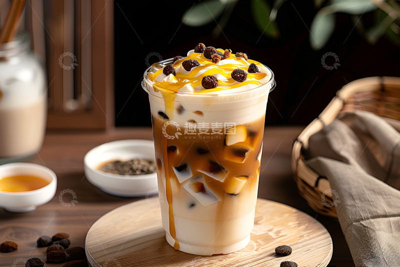 高清大图下载【趣麦麦图】红糖椰果奶茶饮品