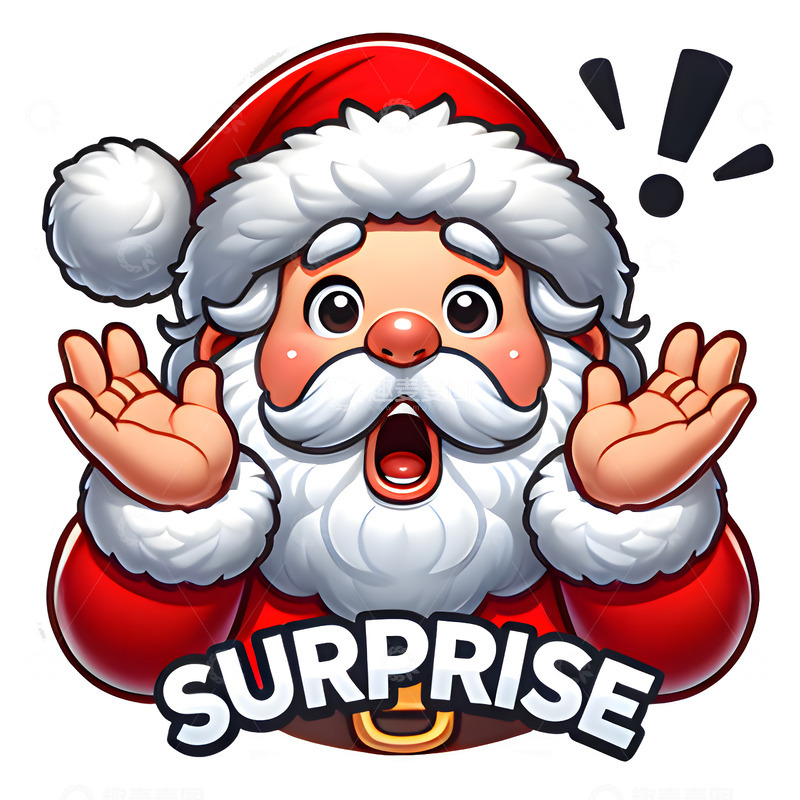 高清大图下载【趣麦麦图】惊讶的圣诞老人
