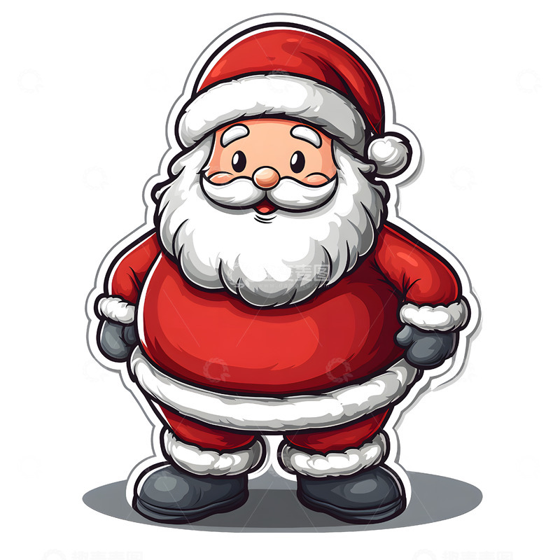 微笑的圣诞老人插画经典节日形象