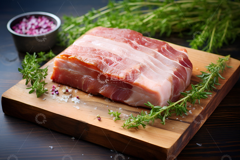 高清大图下载【趣麦麦图】一块新鲜的五花肉