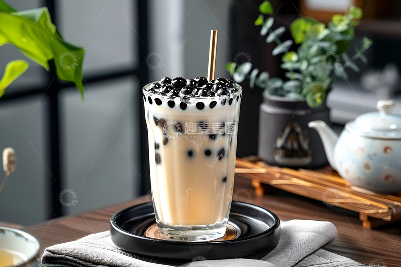 高清大图下载【趣麦麦图】一杯珍珠奶茶