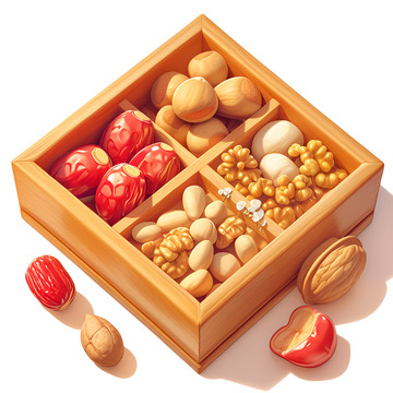 卡通一盒子坚果
