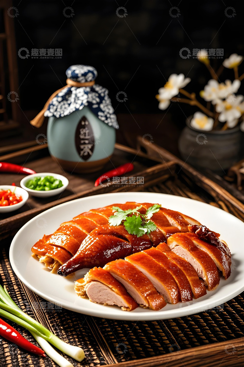 高清大图下载【趣麦麦图】片好的烤鸭美食摄影图