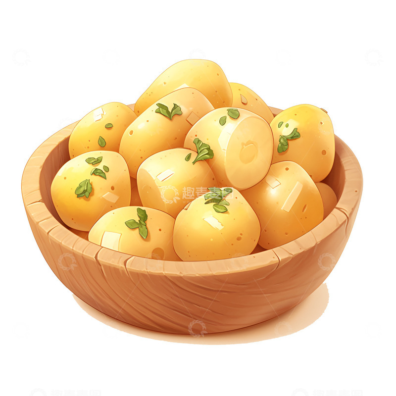 高清大图下载【趣麦麦图】卡通一盆蒸土豆