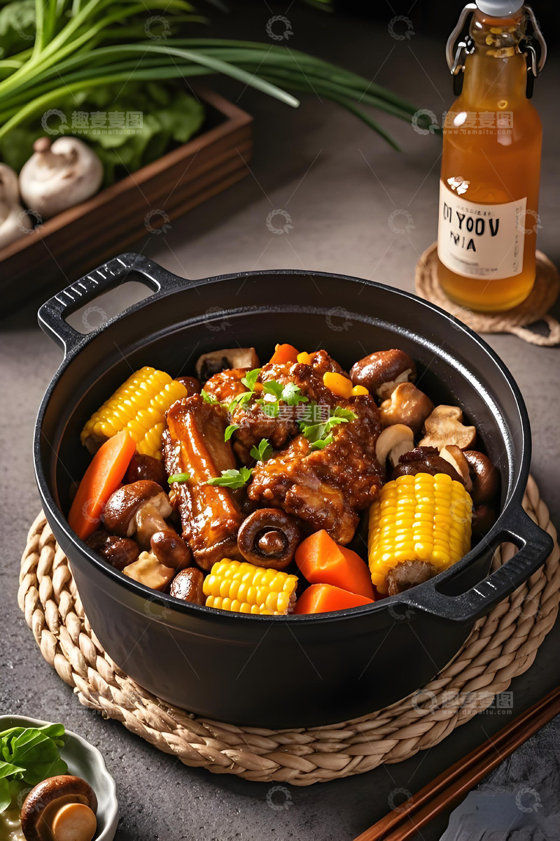高清大图下载【趣麦麦图】玉米排骨煲静物摄影图