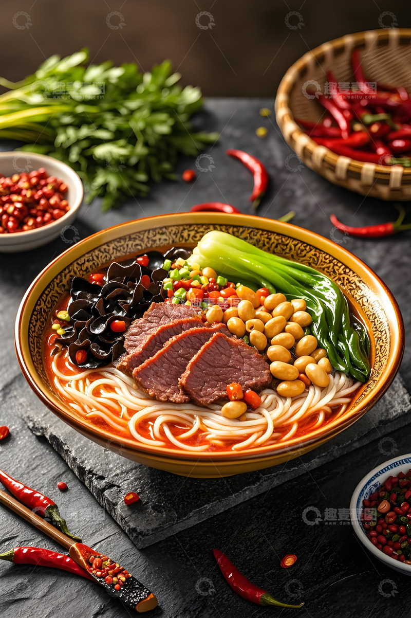 高清大图下载【趣麦麦图】香喷喷的牛肉米线美食摄影图