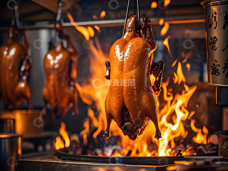高清大图下载【趣麦麦图】吊炉烤鸭北京美食摄影图