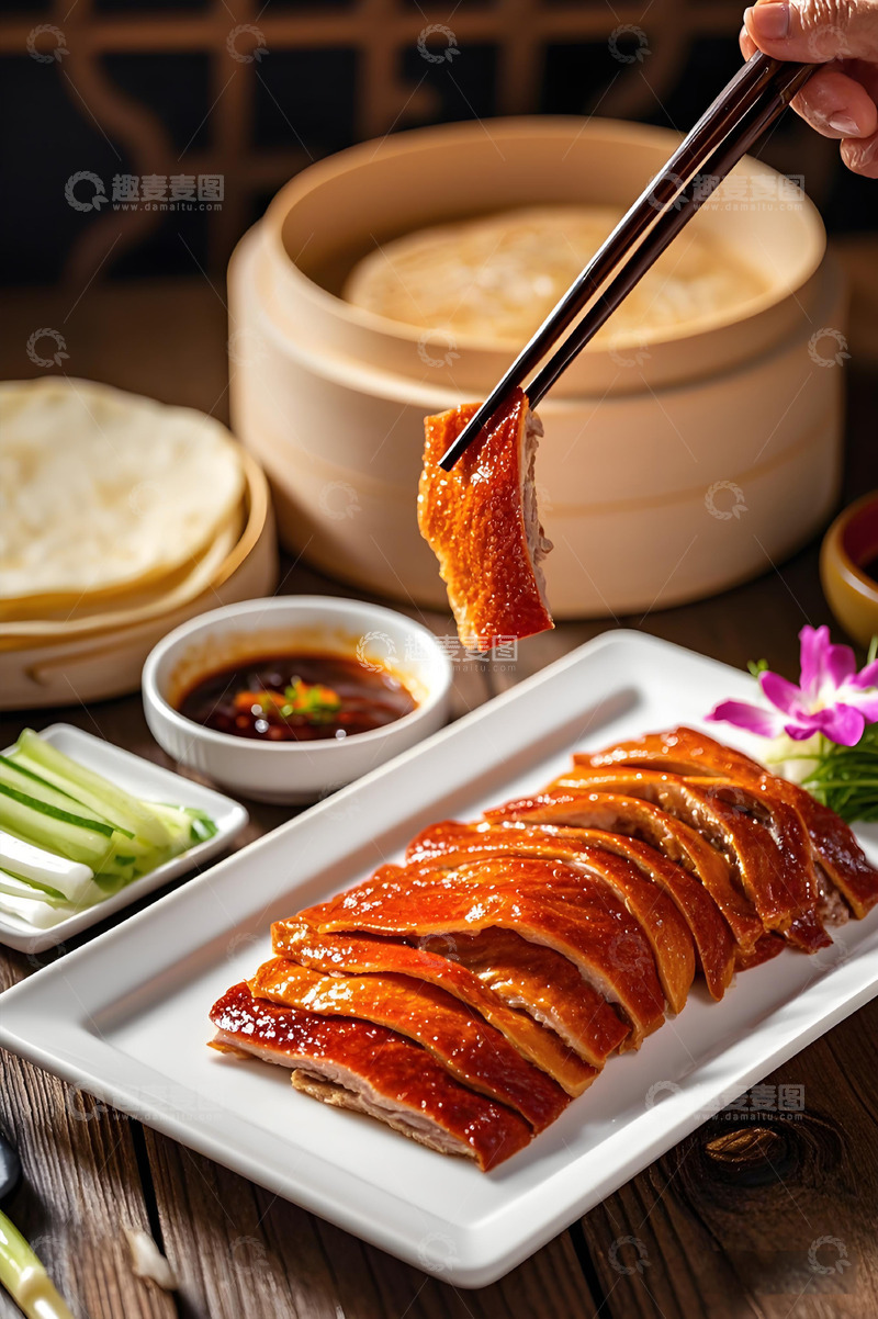 高清大图下载【趣麦麦图】北京烤鸭传统美食摄影图