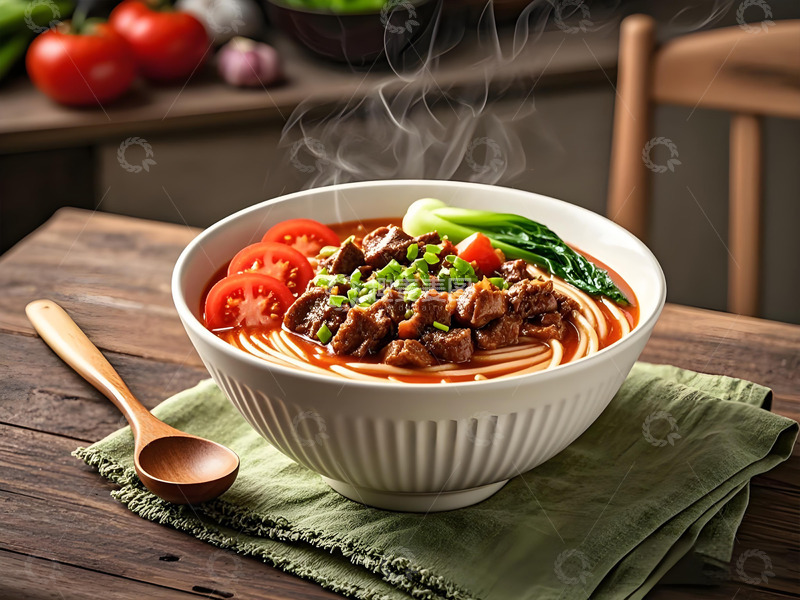 高清大图下载【趣麦麦图】蕃茄牛肉米线美食摄影图