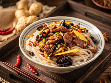 传统美食牛肉粉摄影图