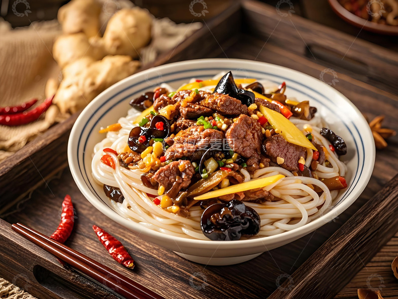 高清大图下载【趣麦麦图】传统美食牛肉粉摄影图