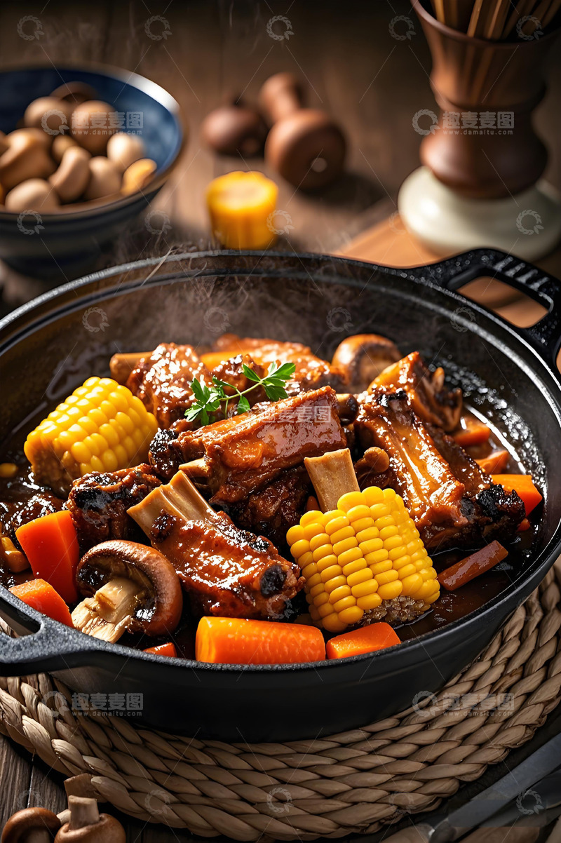 高清大图下载【趣麦麦图】一幅排骨煲美食摄影图