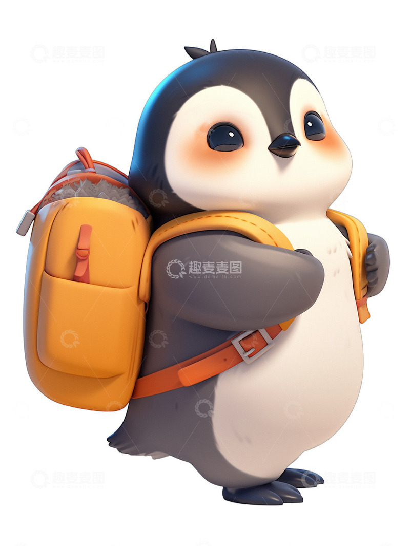 高清大图下载【趣麦麦图】旅行企鹅卡通动物