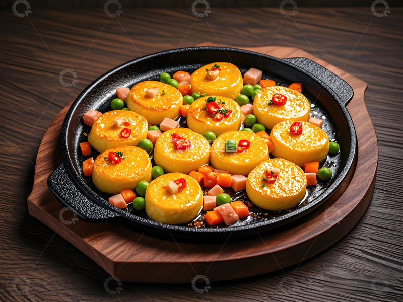 高清大图下载【趣麦麦图】铁盘日本豆腐美食摄影图