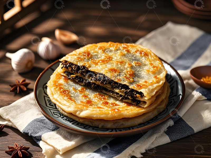 高清大图下载【趣麦麦图】梅干菜薄饼美食摄影图