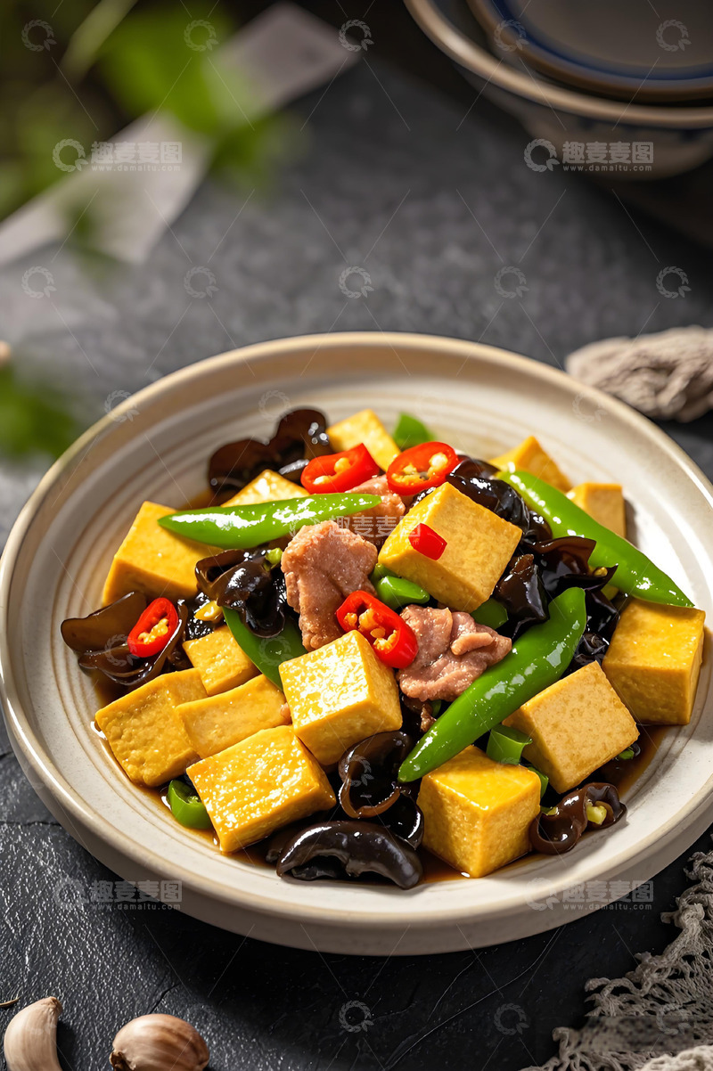 高清大图下载【趣麦麦图】家常豆腐豆类美食