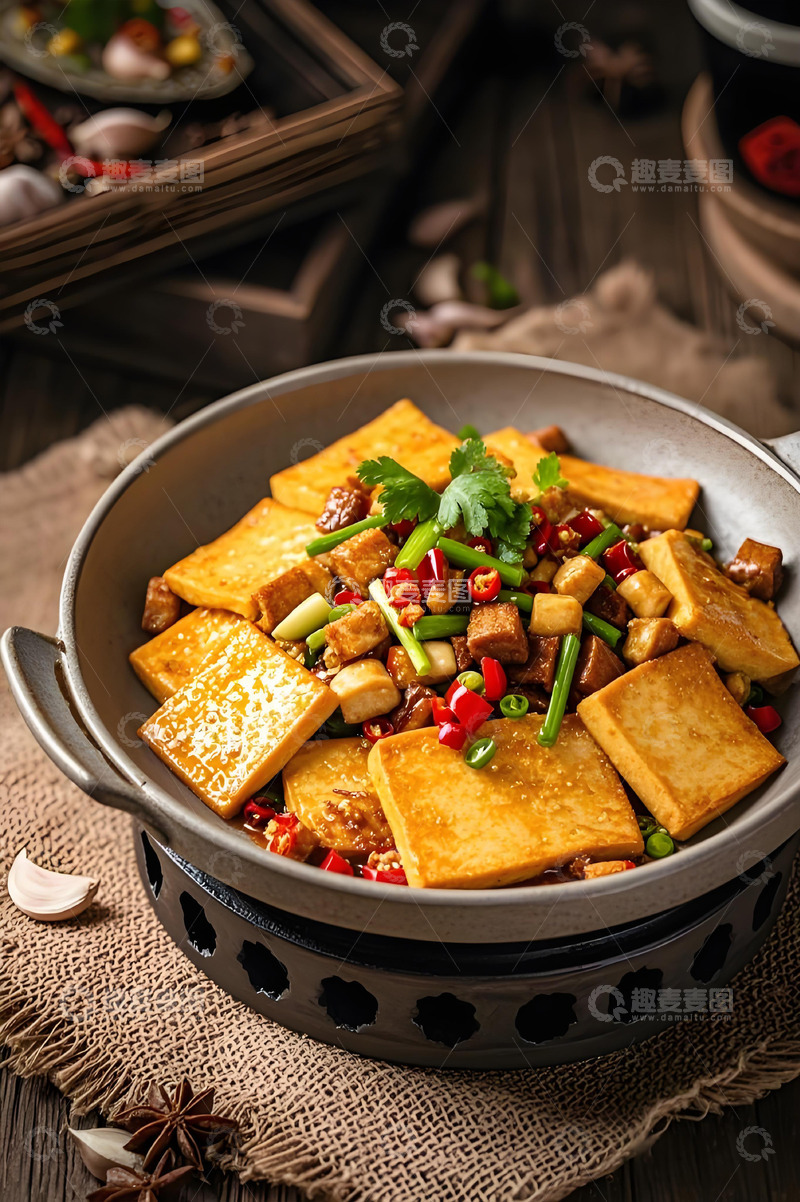 高清大图下载【趣麦麦图】干锅千页豆腐美食摄影图
