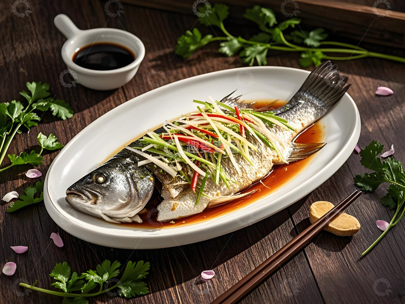 高清大图下载【趣麦麦图】清蒸鱼生鲜摄影图