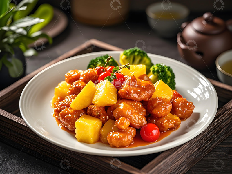 高清大图下载【趣麦麦图】家常菜之菠萝咕咾肉摄影图