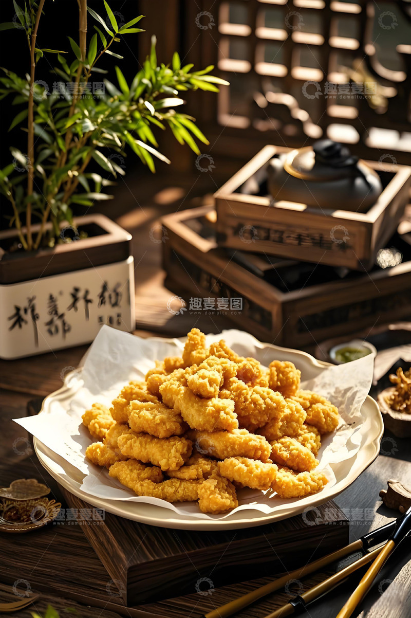 高清大图下载【趣麦麦图】炸小酥肉美食摄影图