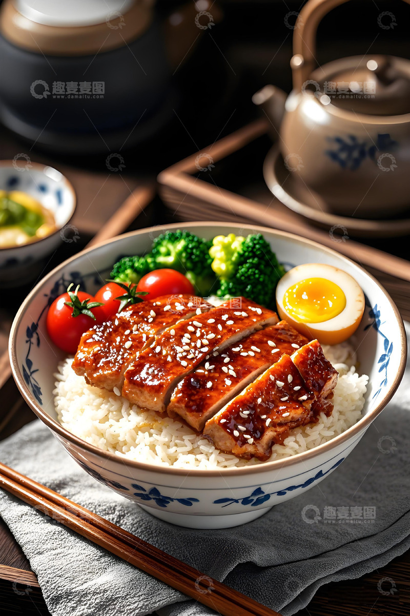 高清大图下载【趣麦麦图】照烧鸡肉饭摄影图