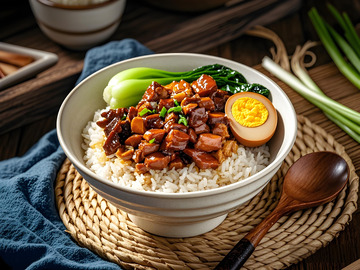 卤肉饭中式快餐摄影图