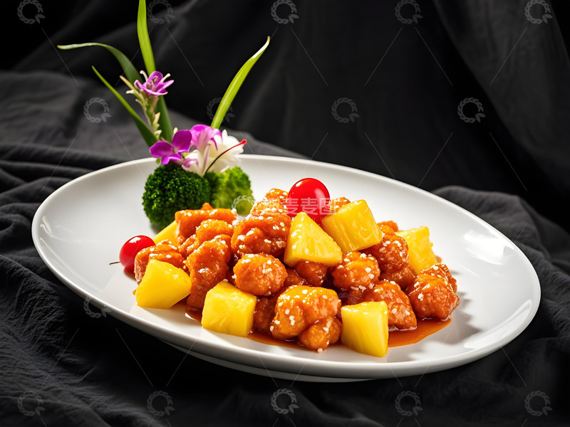 高清大图下载【趣麦麦图】菠萝咕咾肉美食摄影图