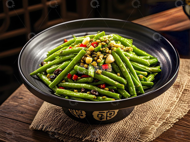 高清大图下载【趣麦麦图】一碗干煸豆角摄影图