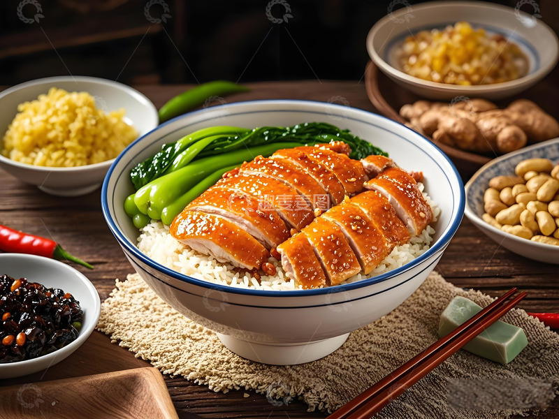 高清大图下载【趣麦麦图】豉油鸡饭港式美食摄影图