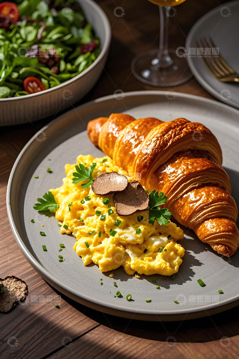 高清大图下载【趣麦麦图】黑松露可颂美食摄影图