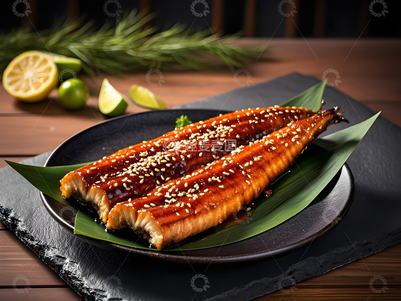 高清大图下载【趣麦麦图】日料美食烤鳗鱼摄影图