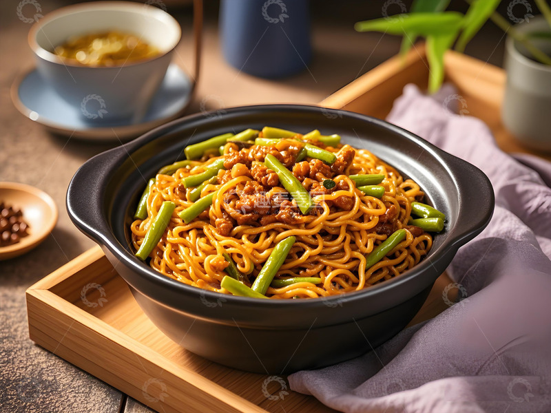 高清大图下载【趣麦麦图】面食扁豆焖面美食摄影图
