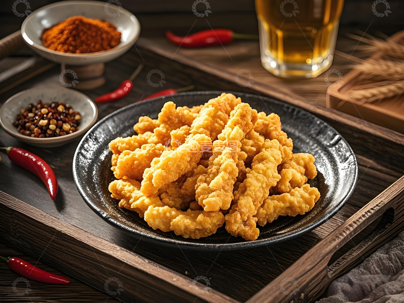 高清大图下载【趣麦麦图】炸酥肉炸货美食摄影