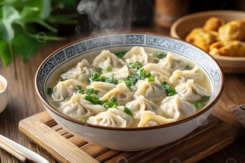高清大图下载【趣麦麦图】一碗热汤饺子