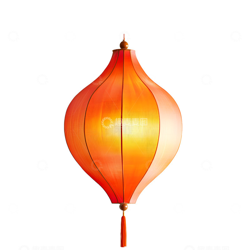 高清大图下载【趣麦麦图】橙红渐变色葫芦形灯笼中式节日装饰