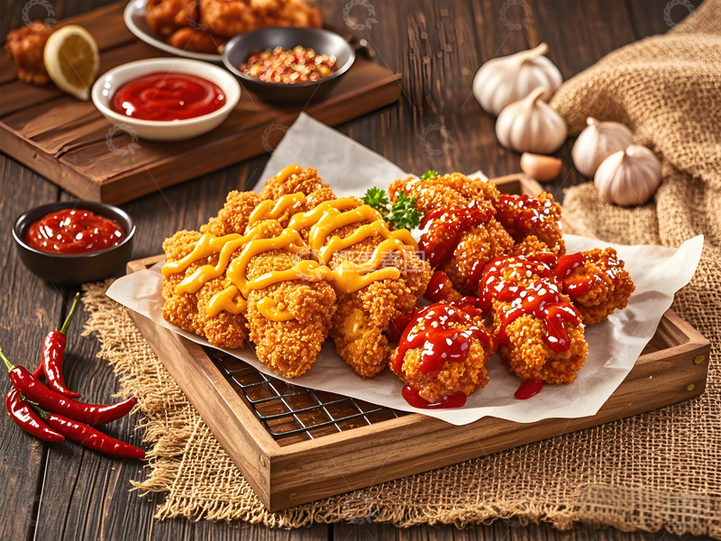 高清大图下载【趣麦麦图】韩式炸鸡美食摄影图