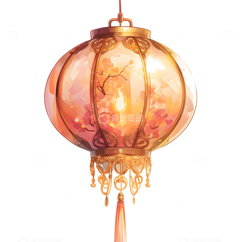 高清大图下载【趣麦麦图】传统中式雕花灯笼 精致节日装饰