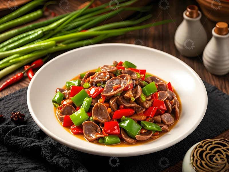 高清大图下载【趣麦麦图】一盘炒鸡胗美食摄影图