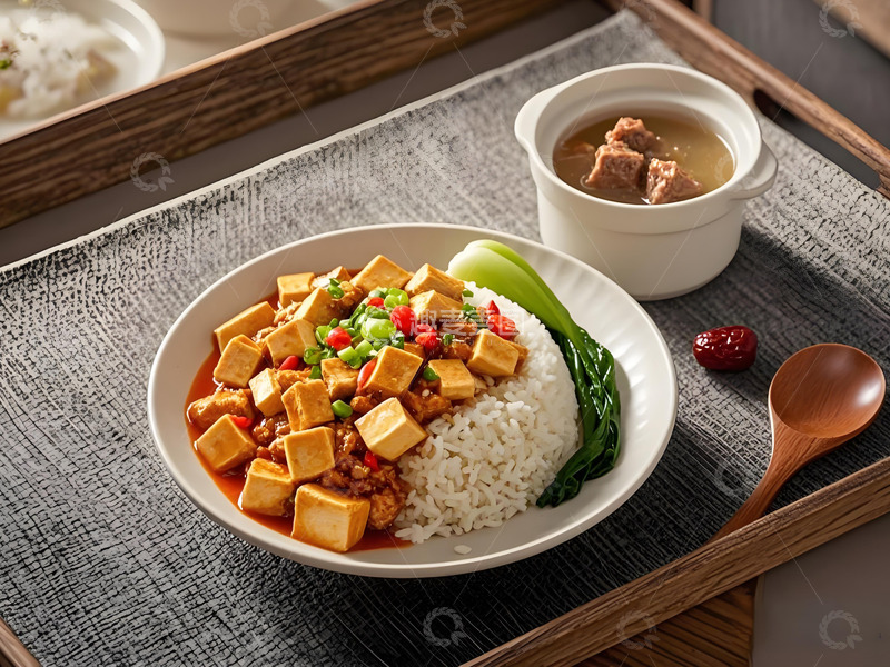 高清大图下载【趣麦麦图】一盘麻婆豆腐美食摄影图