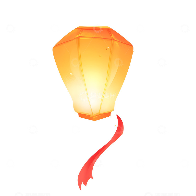 高清大图下载【趣麦麦图】黄橙渐变纸灯笼简约中式设计