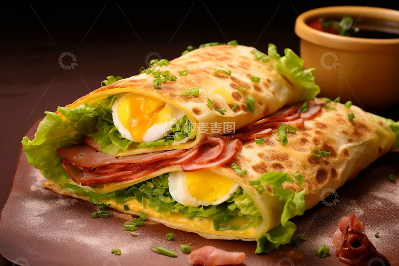 高清大图下载【趣麦麦图】美味的杂粮煎饼