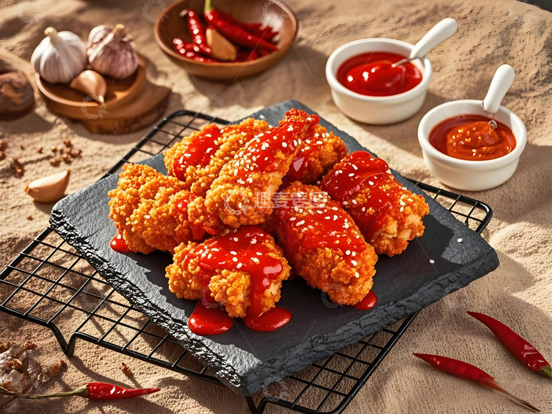 高清大图下载【趣麦麦图】韩式美味炸鸡摄影图