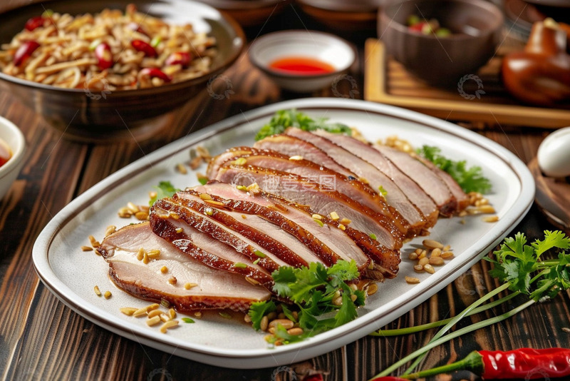 高清大图下载【趣麦麦图】美食北京烤鸭切片