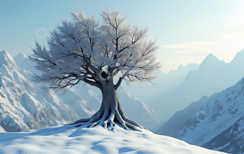 高清大图下载【趣麦麦图】下雪后的大山美景
