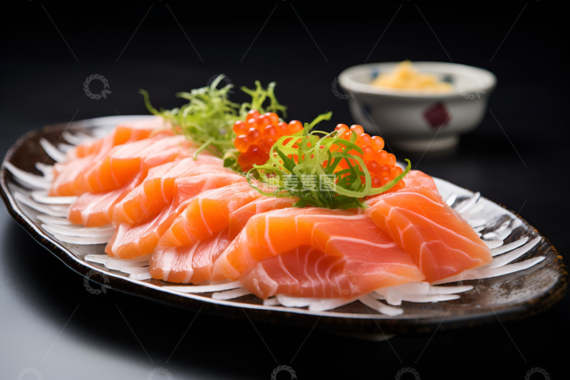 高清大图下载【趣麦麦图】一盘三文鱼刺身