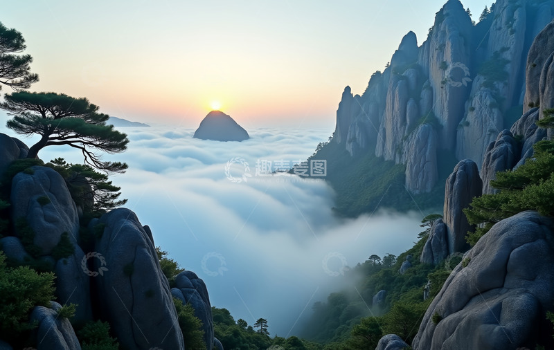 高清大图下载【趣麦麦图】云雾大山的美