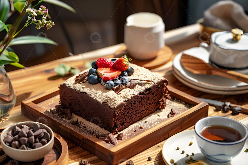 高清大图下载【趣麦麦图】美味的巧克力戚风蛋糕